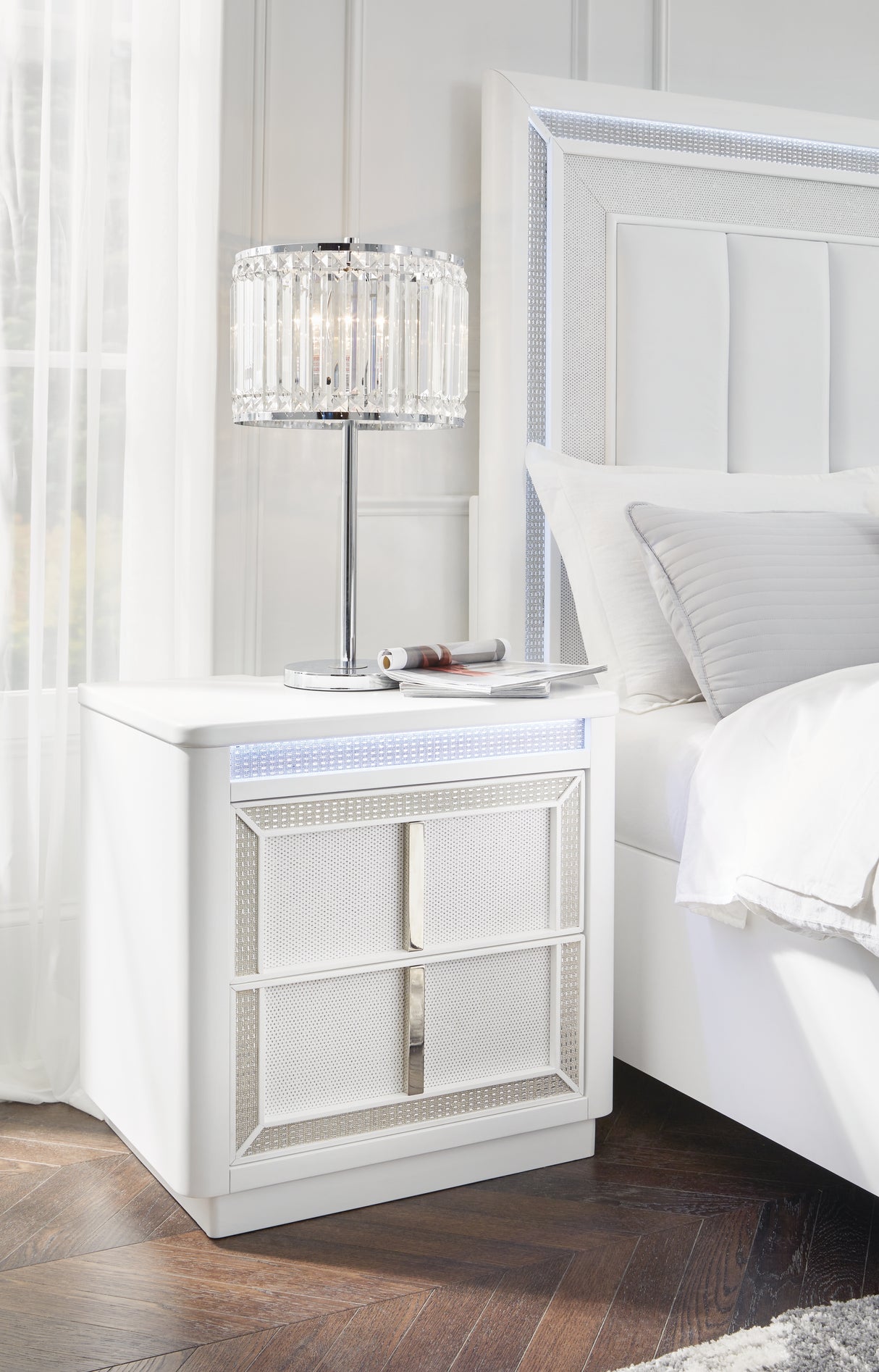 Nashville Furniture Outlets - Ashley Furniture - Chalanna Bedroom - Two Drawer Night Stand / White - B822-92