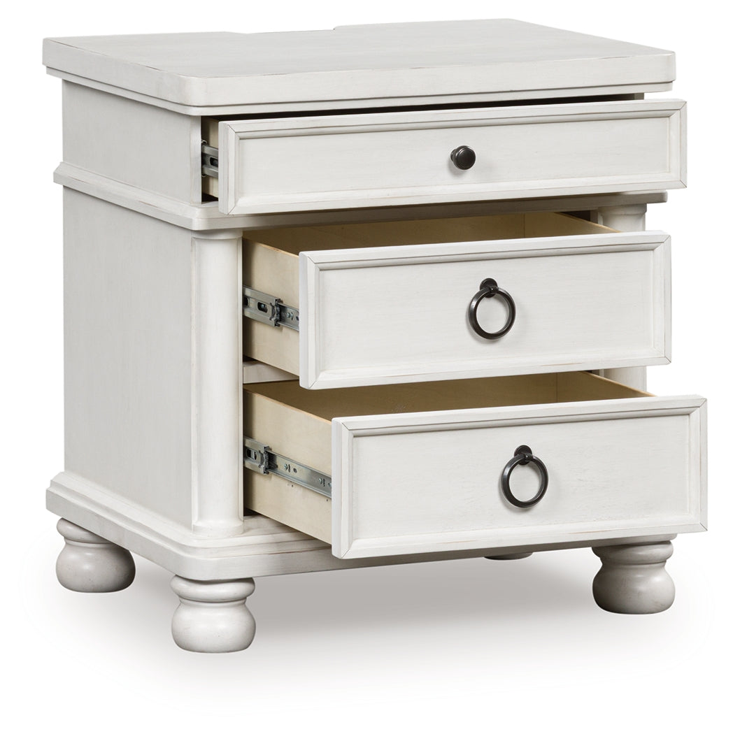 Nashville Furniture Outlets - Ashley Furniture - Rowlenstown Bedroom - Three Drawer Night Stand / Antique White - PCB823-93