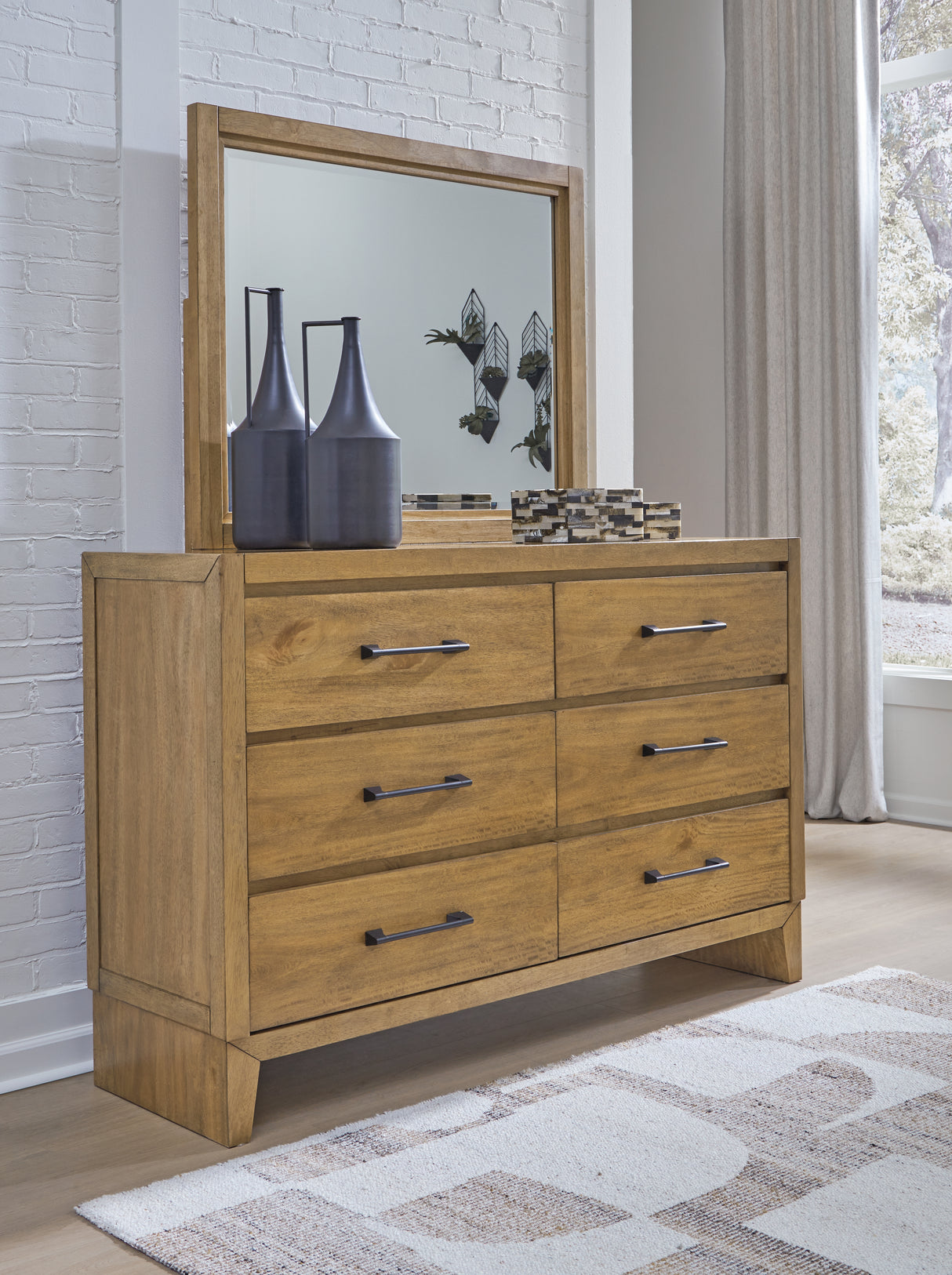 Nashville Furniture Outlets - Ashley Furniture - Sherbana Bedroom - Dresser and Mirror / Light Brown - B833B1