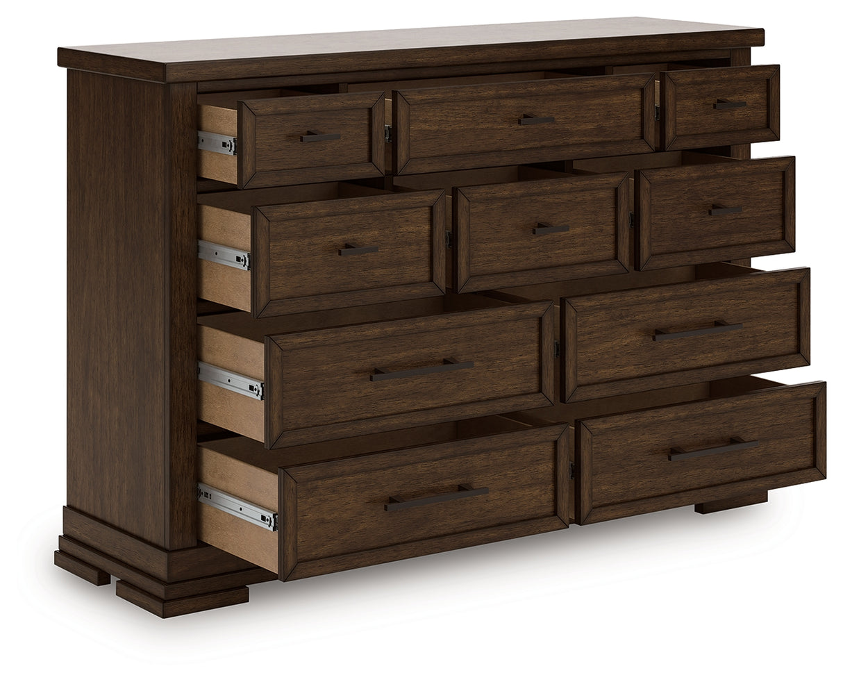 Nashville Furniture Outlets - Ashley Furniture - Taffenbrook Bedroom - California King Panel Storage Bed / Medium Brown - B849B5