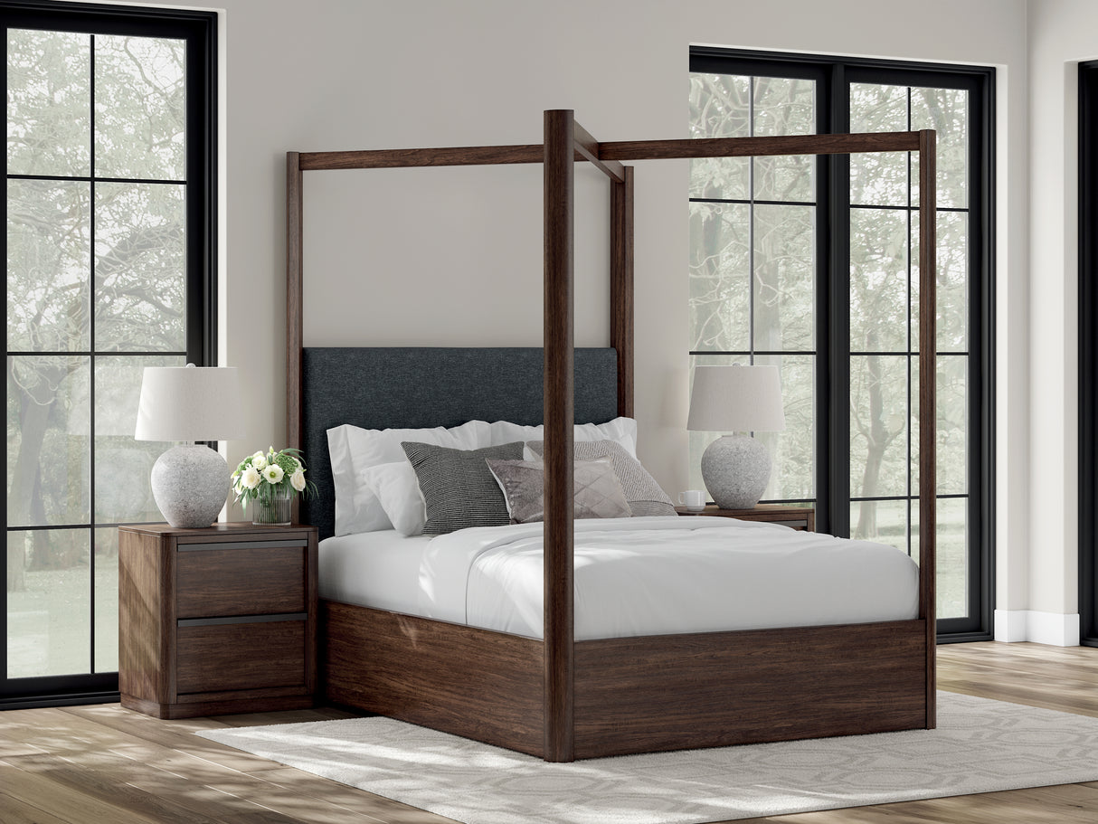 Nashville Furniture Outlets - Ashley Furniture - Dilenno Bedroom - Queen Canopy Bed / Dark Brown - PCB857B2