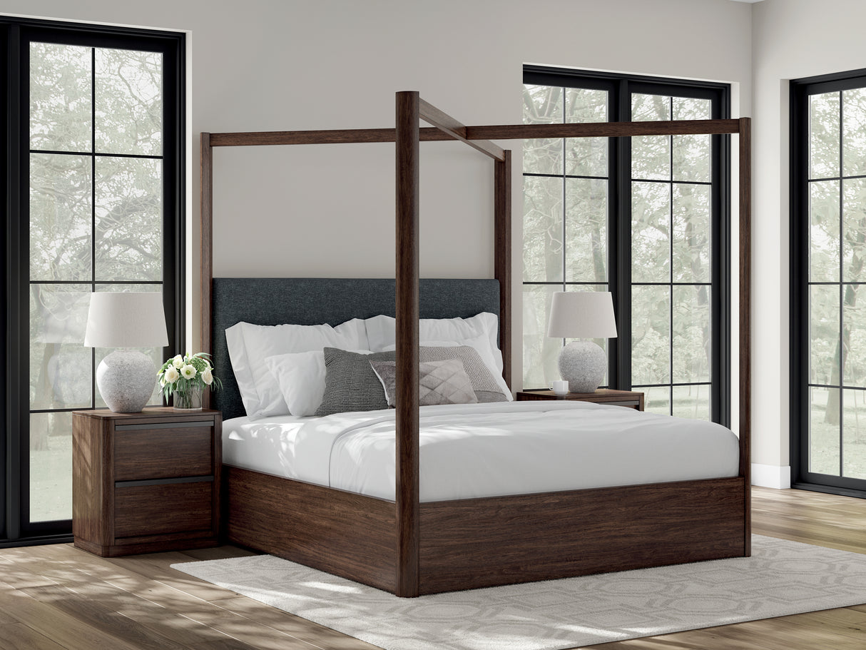Nashville Furniture Outlets - Ashley Furniture - Dilenno Bedroom - King Canopy Bed / Dark Brown - PCB857B6
