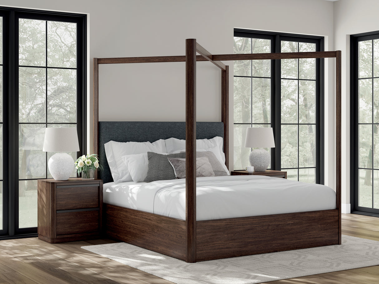 Nashville Furniture Outlets - Ashley Furniture - Dilenno Bedroom - California King Canopy Bed / Dark Brown - PCB857B7