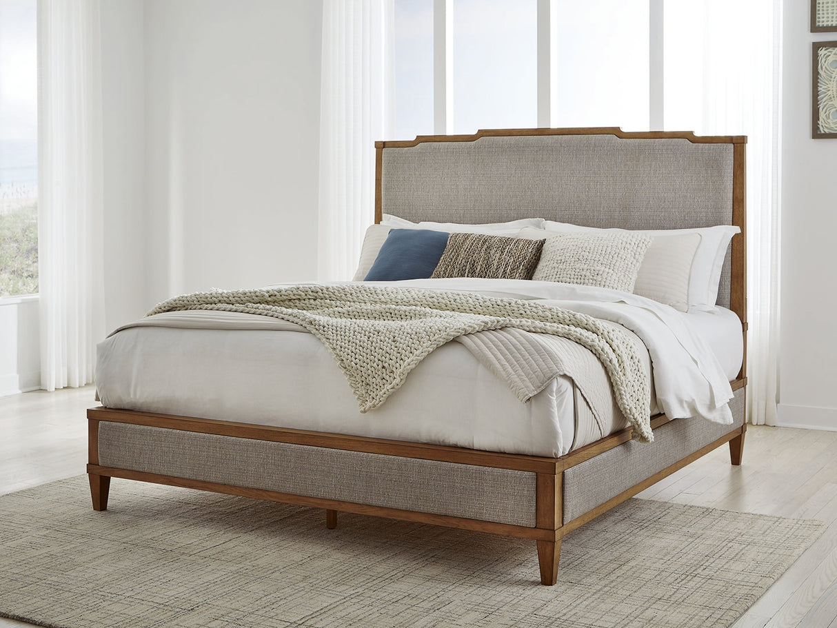Nashville Furniture Outlets - Ashley Furniture - Sharlance Bedroom - King Upholstered Panel Bed / Light Brown - B895B6