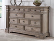 Nashville Furniture Outlets - Ashley Furniture - Blairhurst Bedroom - Dresser and Mirror / Light Grayish Brown - B916B1