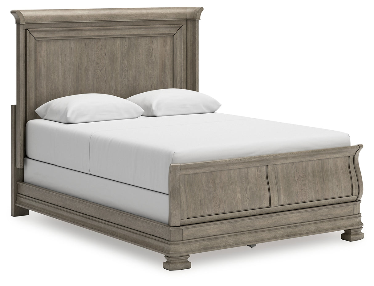 Nashville Furniture Outlets - Ashley Furniture - Lexorne Bedroom - Queen Sleigh Bed / Gray - B924B2