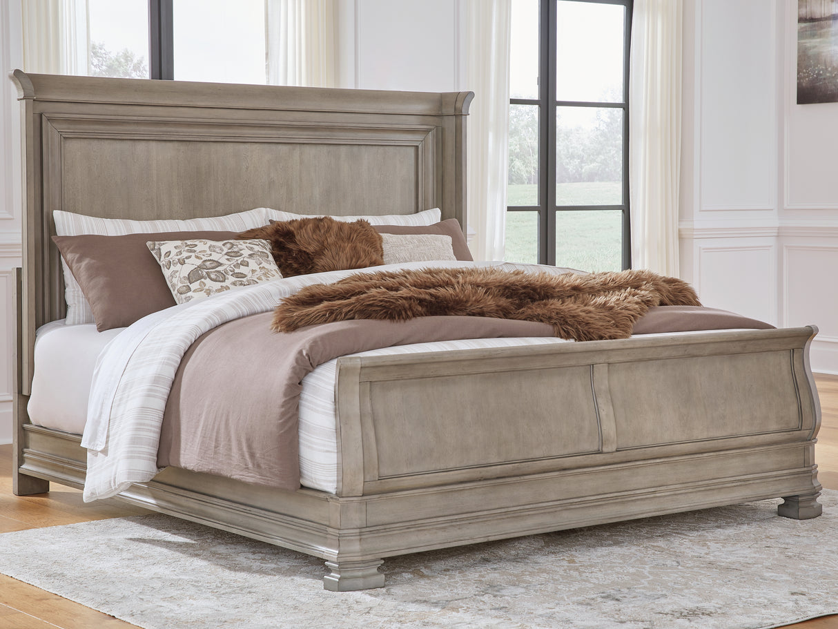 Nashville Furniture Outlets - Ashley Furniture - Lexorne Bedroom - King Sleigh Bed / Gray - B924B4