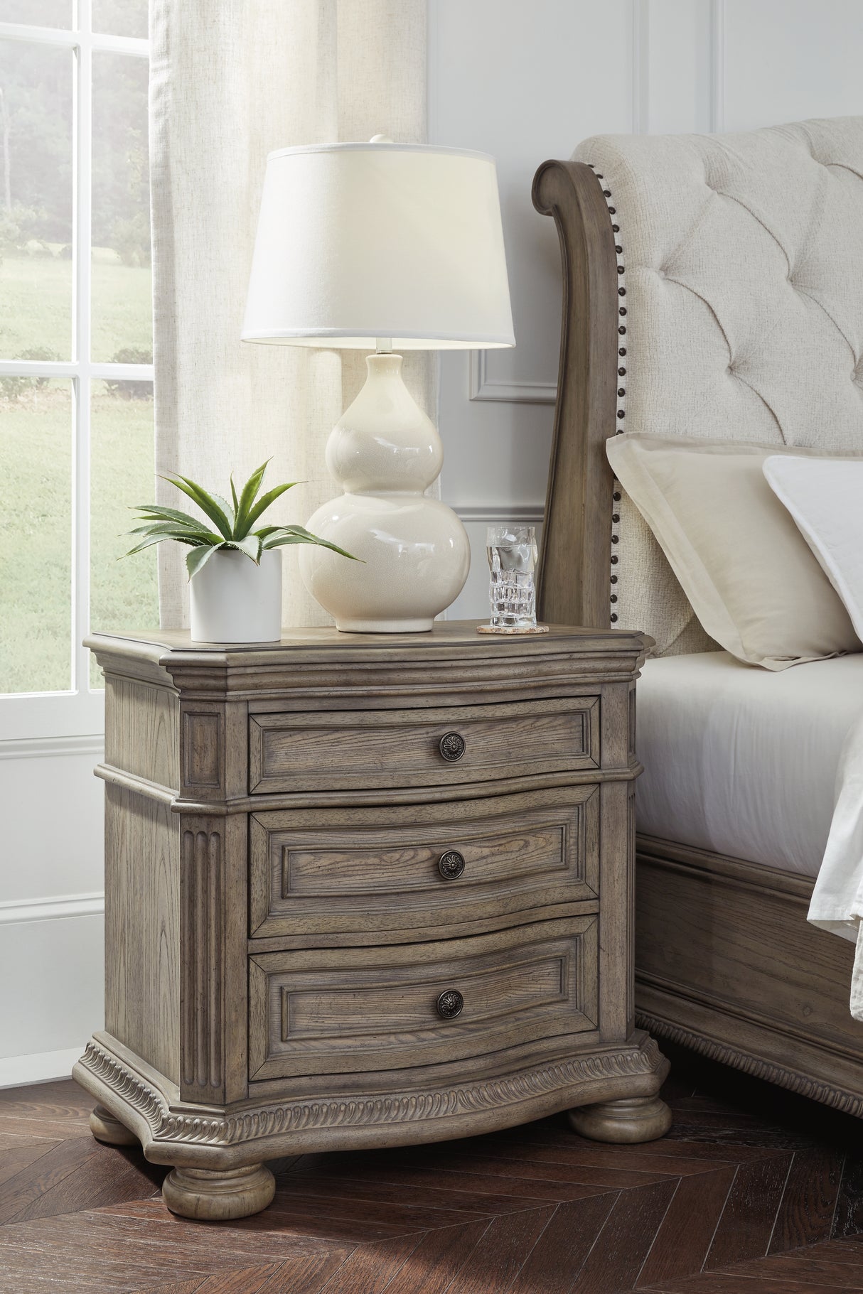 Nashville Furniture Outlets - Ashley Furniture - Ardenfield Bedroom - Three Drawer Night Stand / Light Brown - B944-93
