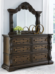Nashville Furniture Outlets - Ashley Furniture - Maylee Bedroom - Dresser and Mirror / Dark Brown - B947B1