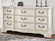 Nashville Furniture Outlets - Ashley Furniture - Arlendyne Bedroom - Three Drawer Night Stand / Antique White - B980-93