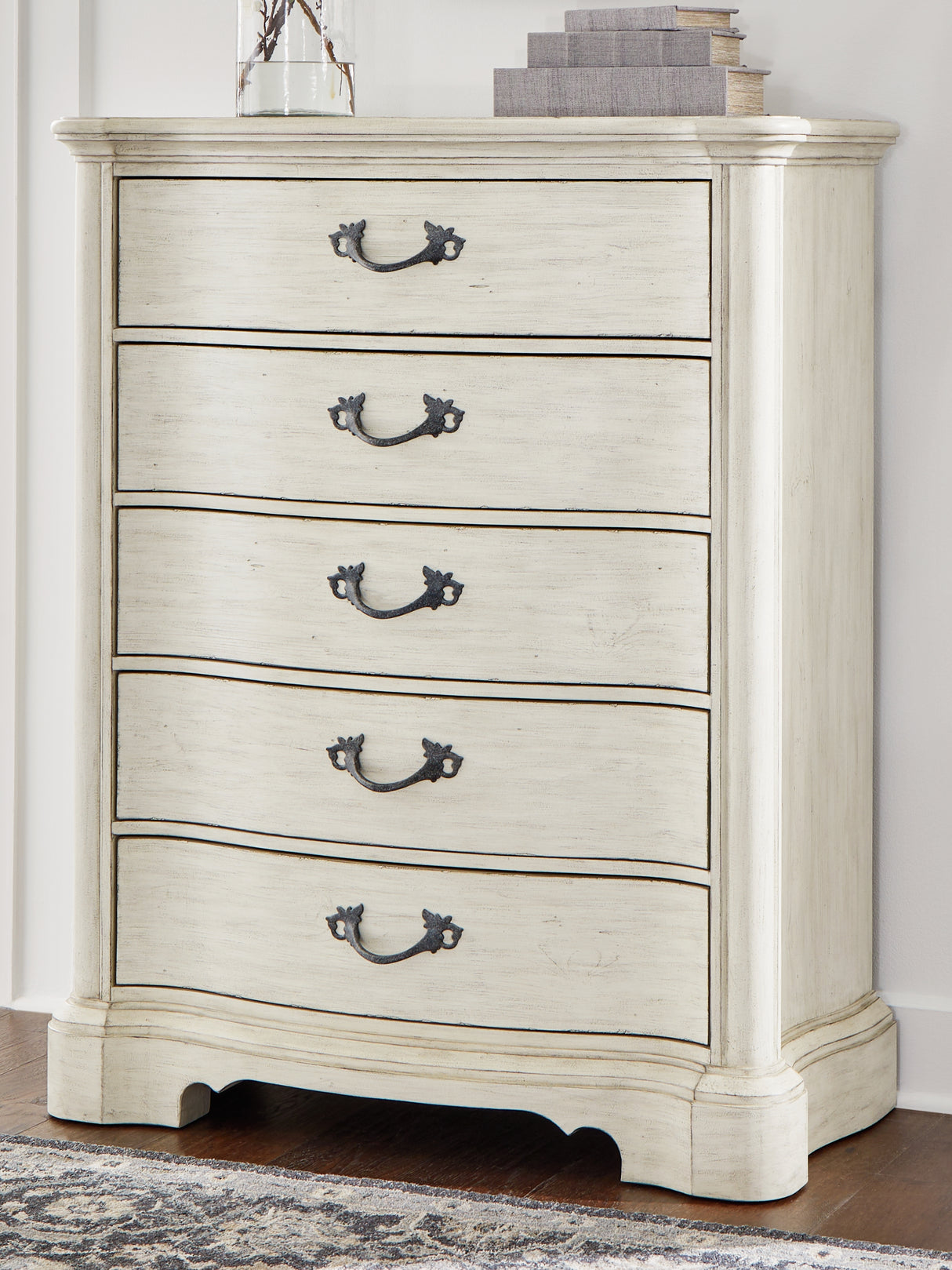 Nashville Furniture Outlets - Ashley Furniture - Arlendyne Bedroom - Five Drawer Chest / Antique White - B980-46