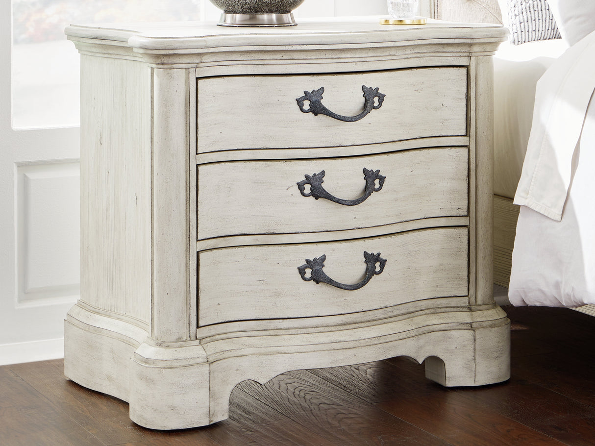 Nashville Furniture Outlets - Ashley Furniture - Arlendyne Bedroom - Three Drawer Night Stand / Antique White - B980-93