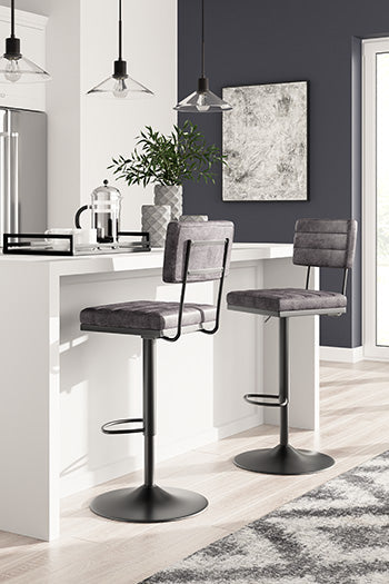 Nashville Furniture Outlets - Ashley Furniture - Strumford Dining Room - Bar Height Bar Stool (Set of 2) / Gray/Black - D119-630X2