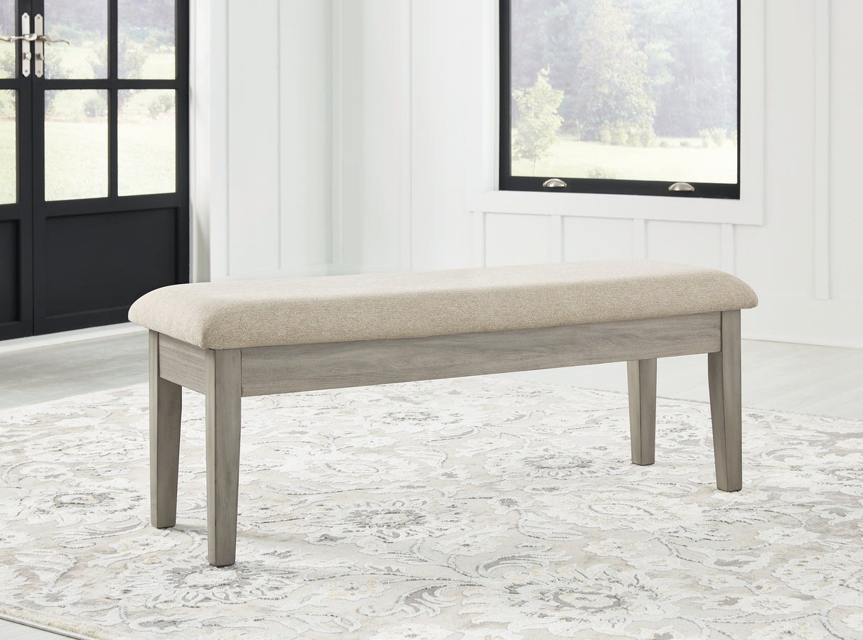 Nashville Furniture Outlets - Ashley Furniture - Parellen Dining Room - Upholstered Storage Bench / Beige/Gray - D291-00