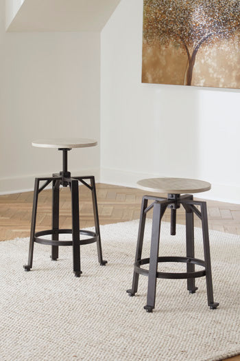 Nashville Furniture Outlets - Ashley Furniture - Karisslyn Dining Room - Counter Height Stool (Set of 2) / Whitewash/Black - D336-024X2