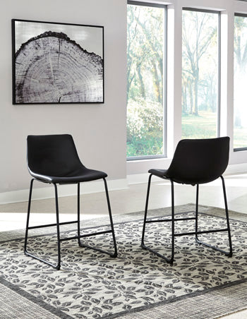 Nashville Furniture Outlets - Ashley Furniture - Centiar Dining Room - Counter Height Bar Stool (Set of 2) / Black - D372-624X2
