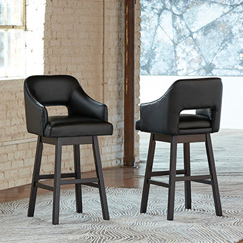 Nashville Furniture Outlets - Ashley Furniture - Tallenger Dining Room - Bar Height Bar Stool (Set of 2) / Black/Dark Brown - D380-930X2