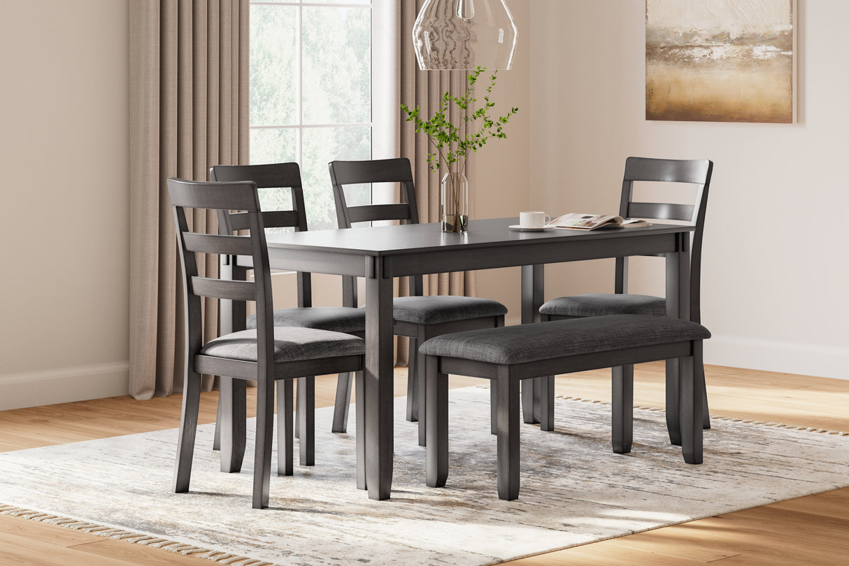 Nashville Furniture Outlets - Ashley Furniture - Bridson Dining Room - RECT DRM Table Set (6/CN) / Gray - D383-325