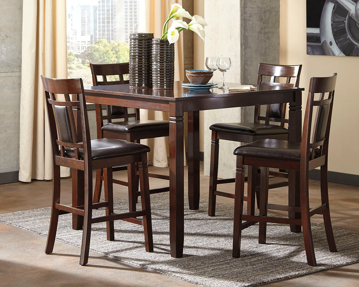 Nashville Furniture Outlets - Ashley Furniture - Bennox Dining Room - DRM Counter Table Set (5/CN) / Brown - D384-223