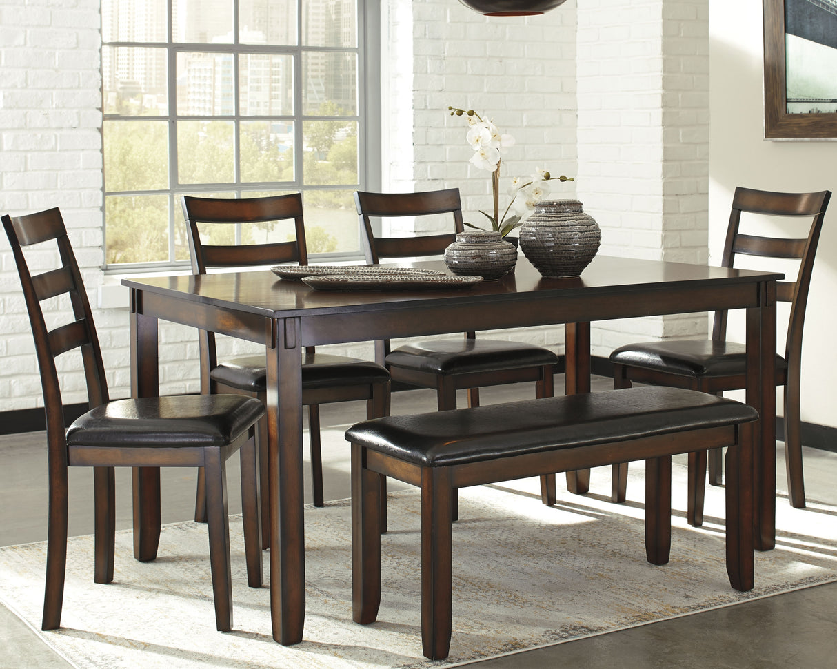 Nashville Furniture Outlets - Ashley Furniture - Coviar Dining Room - Dining Room Table Set (6/CN) / Brown - D385-325