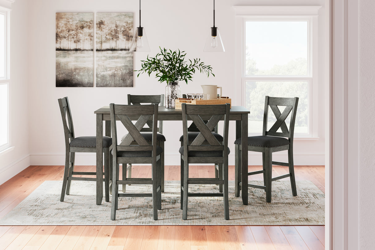 Nashville Furniture Outlets - Ashley Furniture - Caitbrook Dining Room - RECT DRM Counter TBL Set(7/CN) / Gray - D388-423