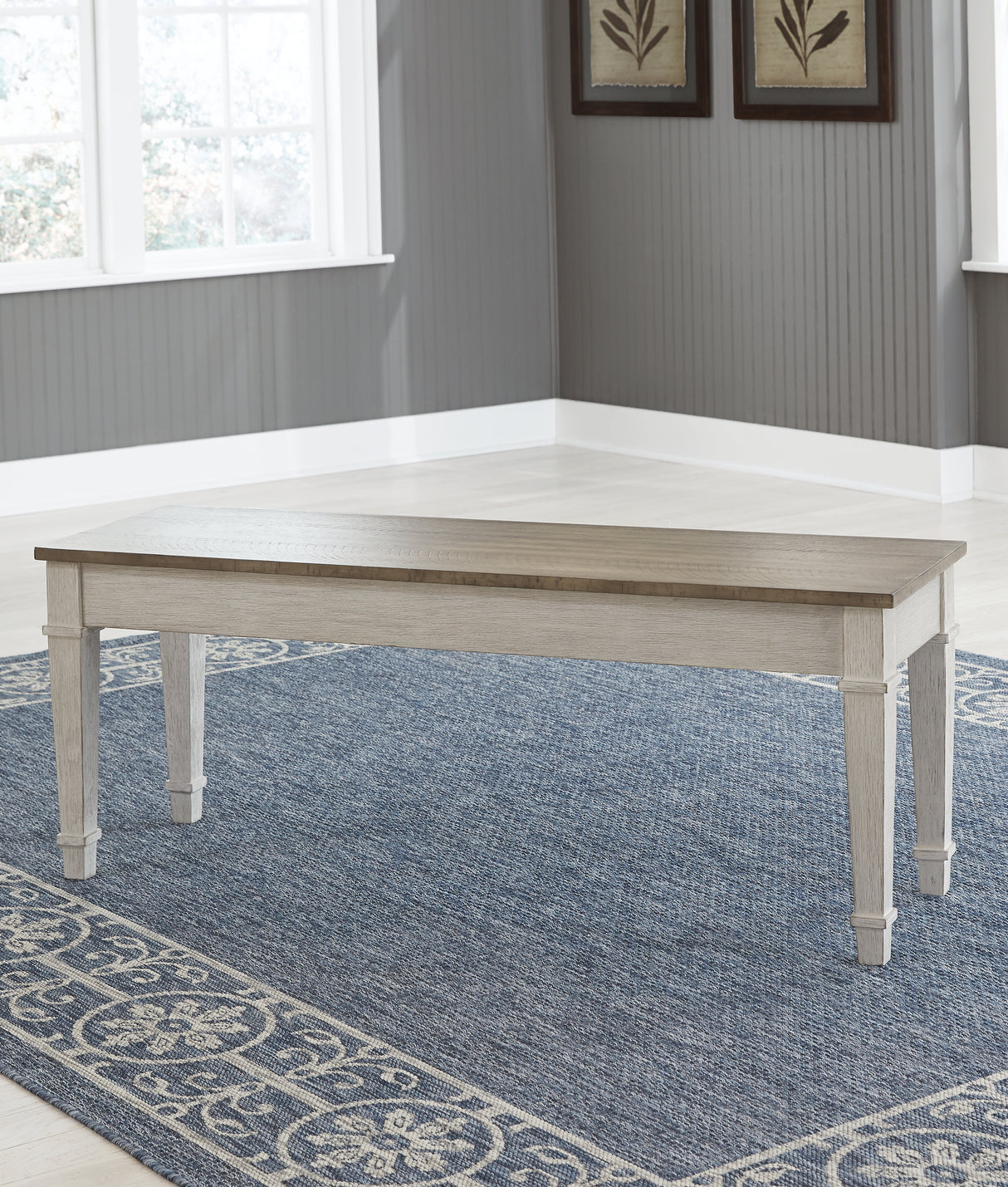 Nashville Furniture Outlets - Ashley Furniture - Skempton Dining Room - Storage Bench / White/Light Brown - D394-00