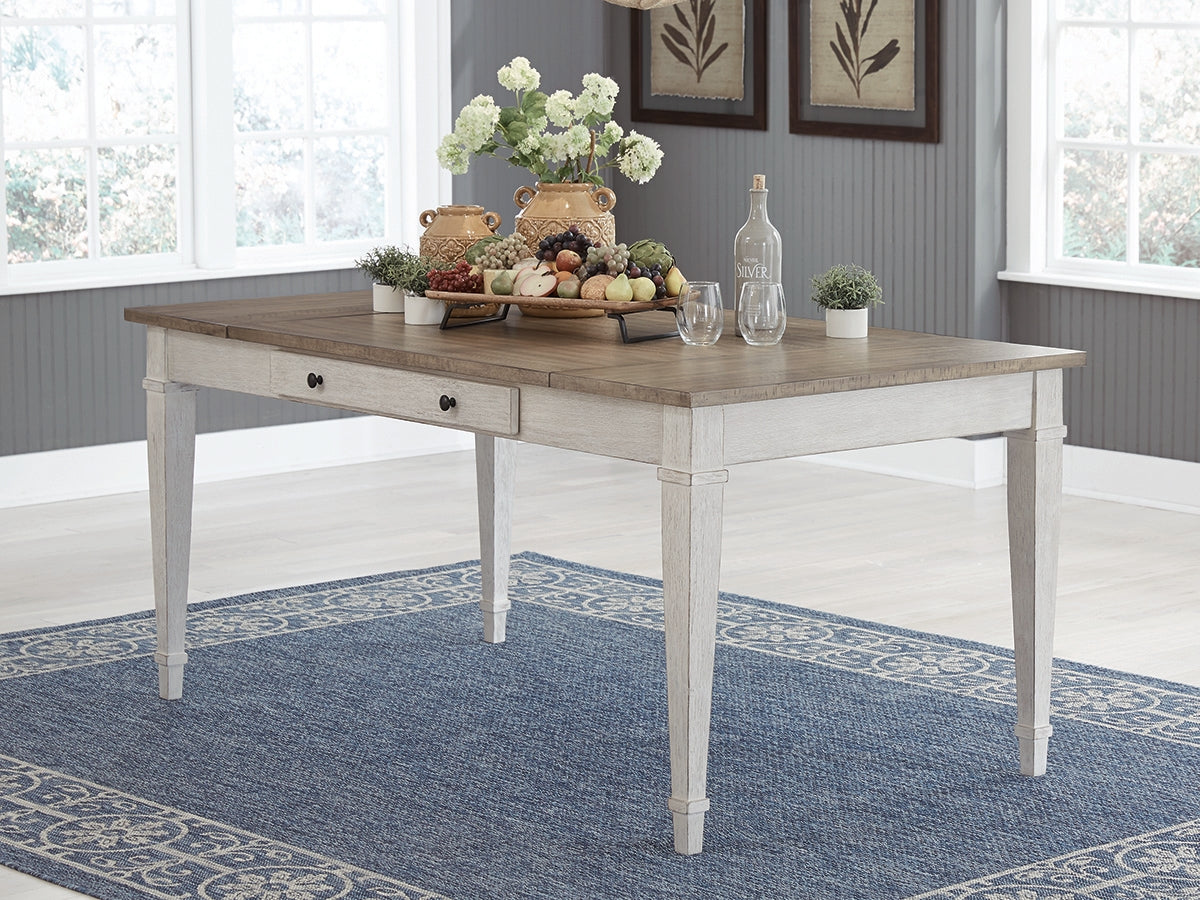 Nashville Furniture Outlets - Ashley Furniture - Skempton Dining Room - RECT DRM Table w/Storage / White/Light Brown - D394-25