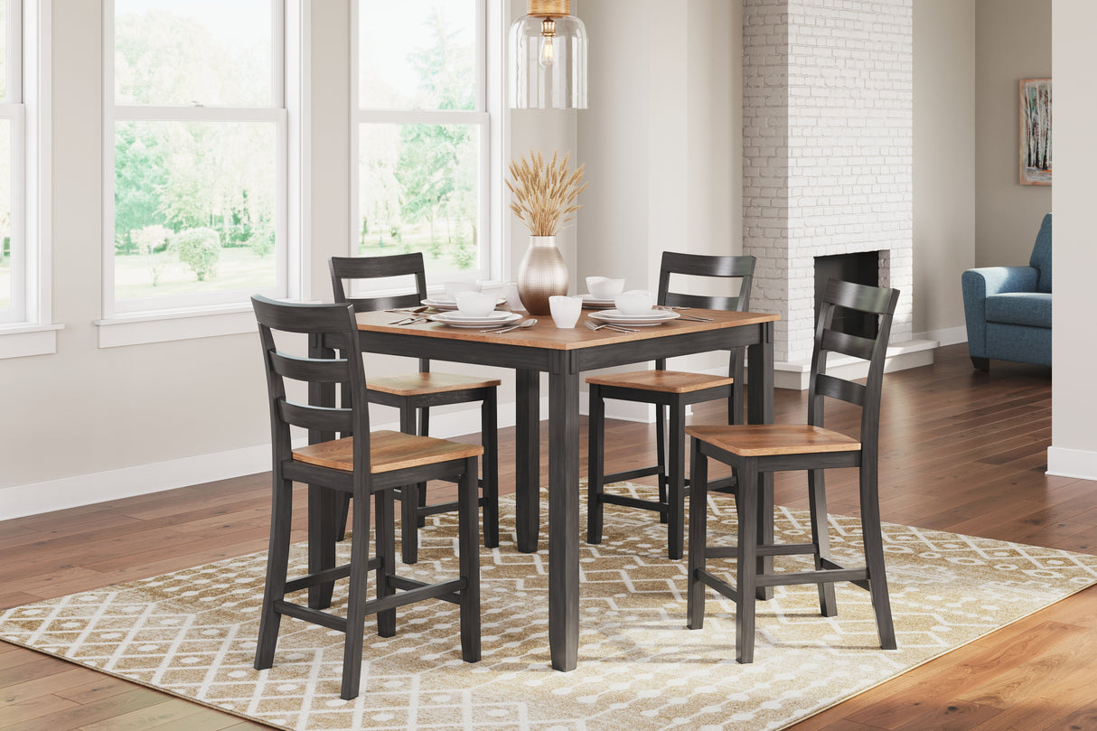 Nashville Furniture Outlets - Ashley Furniture - Gesthaven Dining Room - DRM Counter Table Set (5/CN) / Natural/Brown - D396-223
