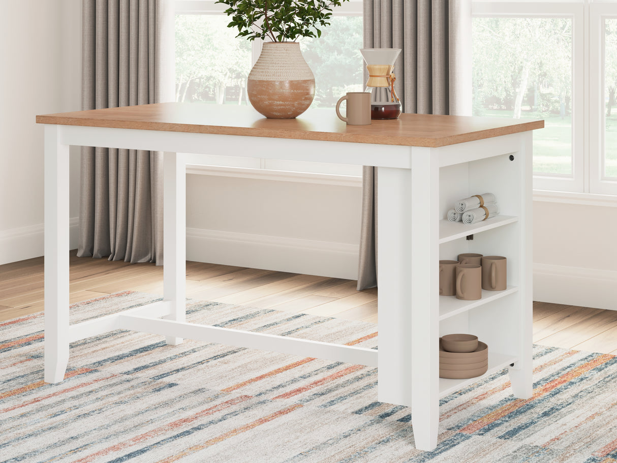 Nashville Furniture Outlets - Ashley Furniture - Gesthaven Dining Room - RECT Dining Room Counter Table / Natural/White - D398-13