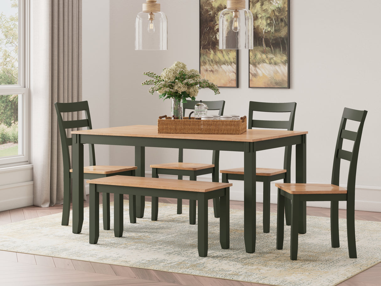 Nashville Furniture Outlets - Ashley Furniture - Gesthaven Dining Room - Dining Room Table Set (6/CN) / Natural/Green - D401-325