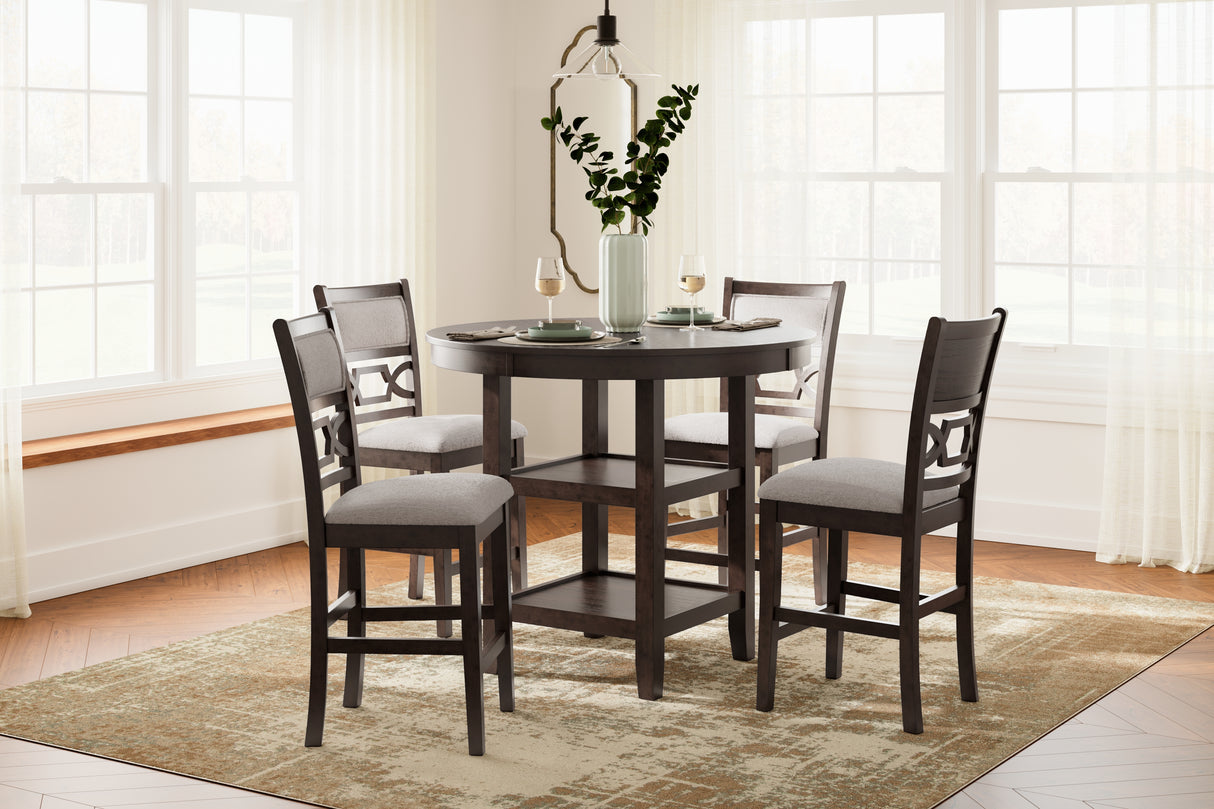 Nashville Furniture Outlets - Ashley Furniture - Langwest Dining Room - DRM Counter Table Set (5/CN) / Brown - D422-223