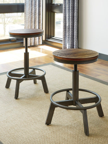 Nashville Furniture Outlets - Ashley Furniture - Torjin Dining Room - Counter Height Stool (Set of 2) / Brown/Gray - D440-024X2