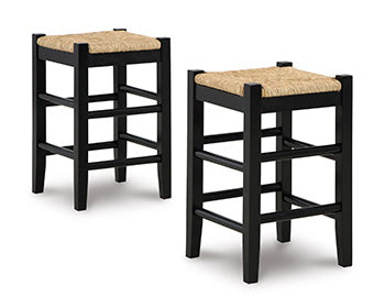 Nashville Furniture Outlets - Ashley Furniture - Mirimyn Dining Room - Counter Height Bar Stool (Set of 2) / Black - D508-124X2