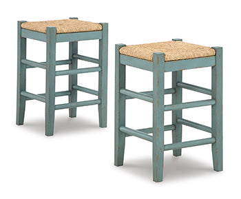 Nashville Furniture Outlets - Ashley Furniture - Mirimyn Dining Room - Counter Height Bar Stool (Set of 2) / Teal - D508-324X2