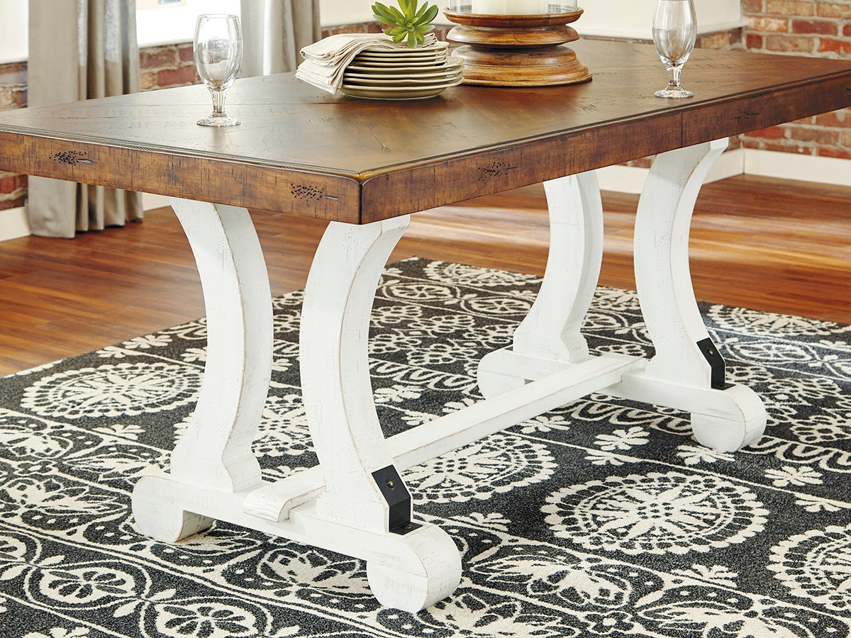 Nashville Furniture Outlets - Ashley Furniture - Valebeck Dining Room - Rectangular Dining Room Table / White/Brown - D546-35