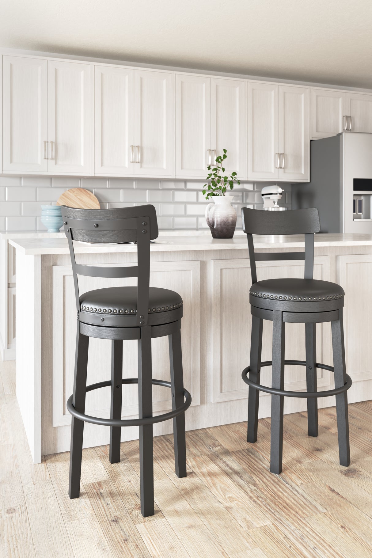 Nashville Furniture Outlets - Ashley Furniture - Valebeck Dining Room - Bar Height Bar Stool (Set of 2) / Multi - D546-630X2