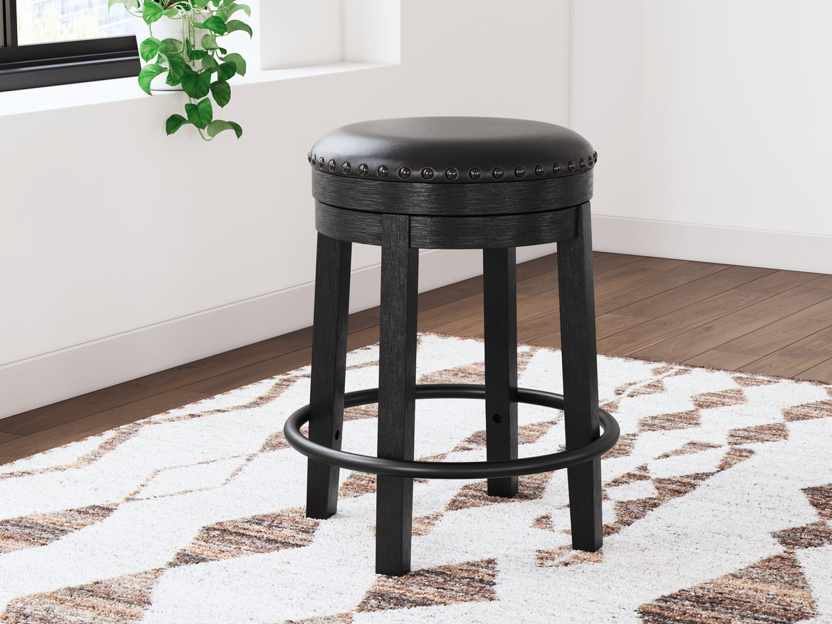 Nashville Furniture Outlets - Ashley Furniture - Valebeck Dining Room - UPH Swivel Stool (1/CN) / Black - D546-824