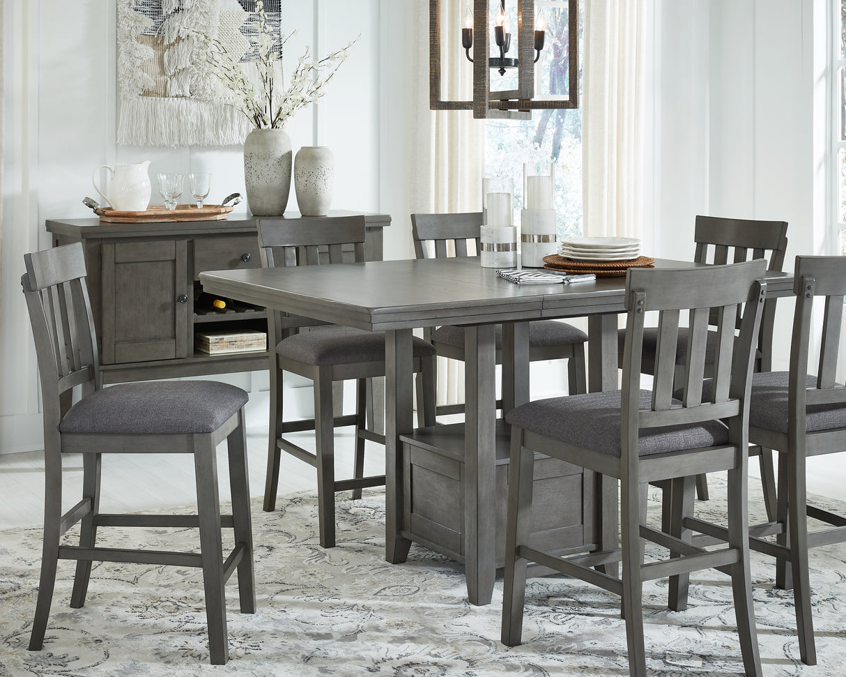 Nashville Furniture Outlets - Ashley Furniture - Hallanden Dining Room - RECT DRM Counter EXT Table / Gray / 42"W x 60"D x 36"H - D589-42