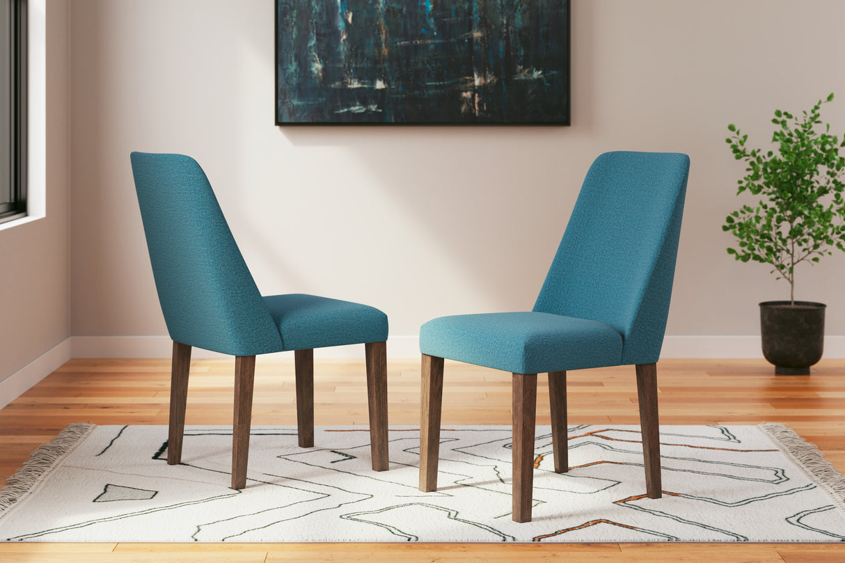 Nashville Furniture Outlets - Ashley Furniture - Lyncott Dining Room - Dining Chair (Set of 2) / Blue/Brown - D615-03X2