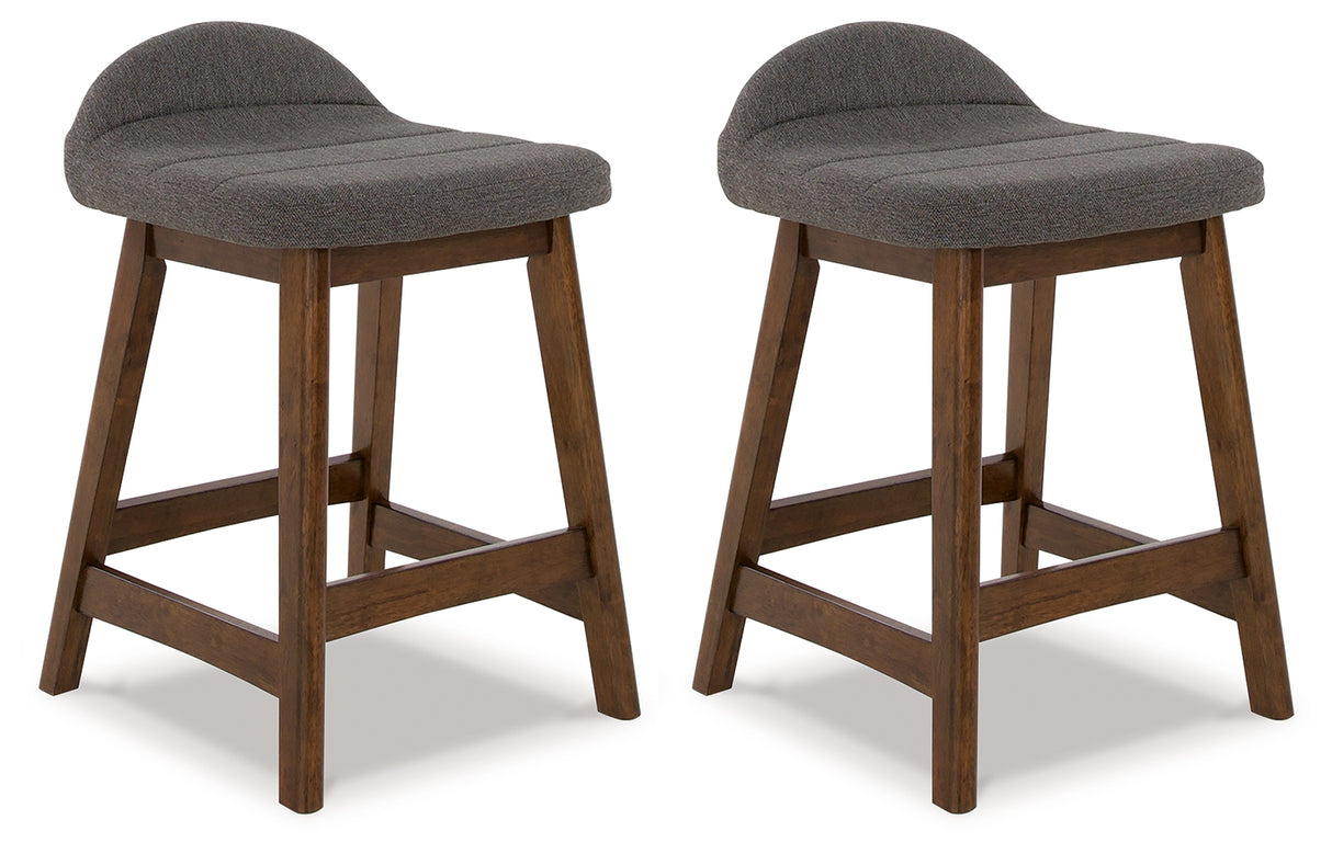 Nashville Furniture Outlets - Ashley Furniture - Lyncott Dining Room - Counter Height Bar Stool (Set of 2) / Charcoal/Brown - D615-224X2