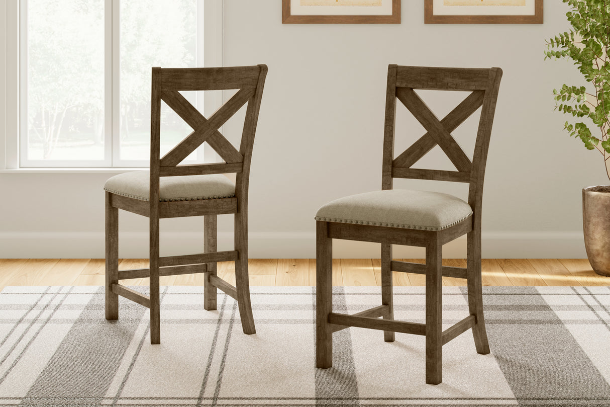 Nashville Furniture Outlets - Ashley Furniture - Moriville Dining Room - Counter Height Bar Stool (Set of 2) / Beige - D631-124X2