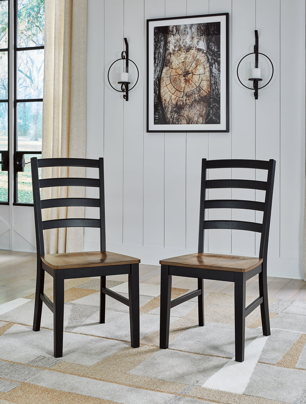 Nashville Furniture Outlets - Ashley Furniture - Wildenauer Dining Room - Dining Chair (Set of 2) / Brown/Black - D634-01X2