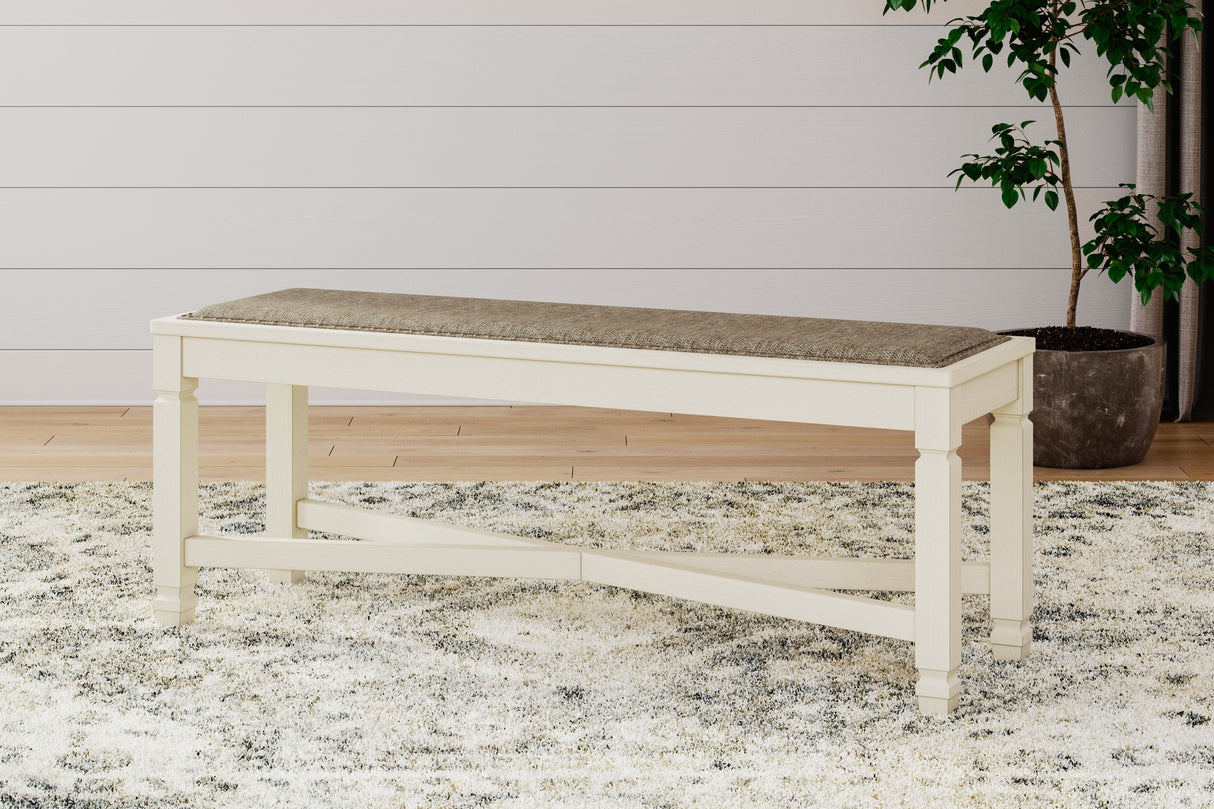 Nashville Furniture Outlets - Ashley Furniture - Bolanburg Dining Bench - Large UPH Dining Room Bench / Two-tone / 50"W x 15"D x 20"H - D647-00