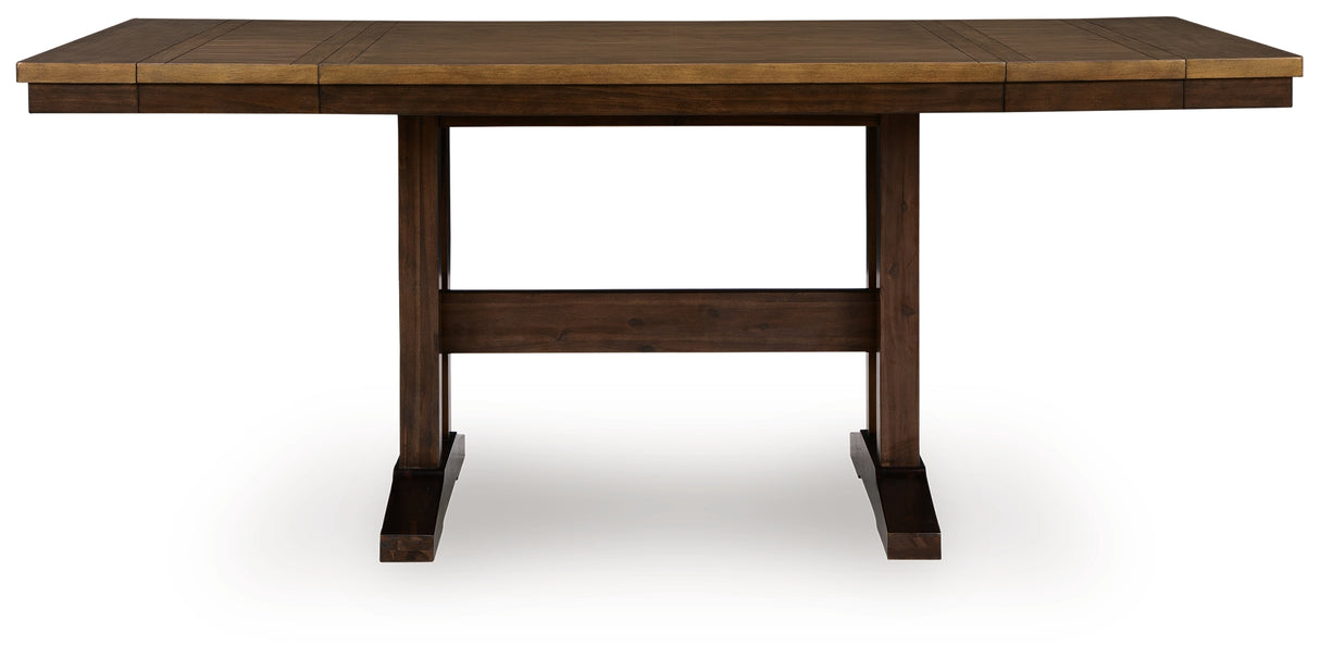 Nashville Furniture Outlets - Ashley Furniture - Rylandeen Dining Room - RECT DRM Counter EXT Table / Light Brown/Dark Brown / 86"W x 42"D x 36"H - PCD651-32