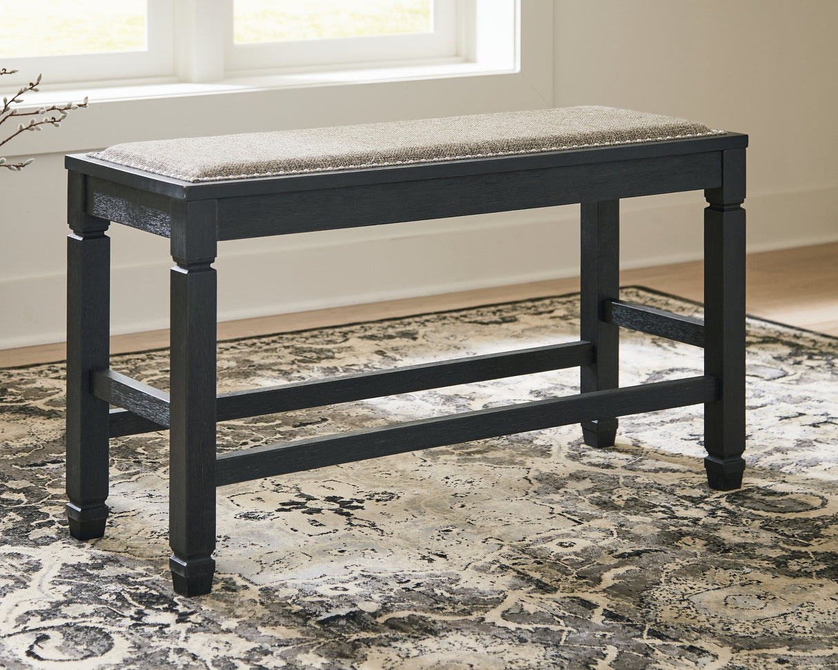 Nashville Furniture Outlets - Ashley Furniture - Tyler Creek Dining Room - DBL Counter UPH Bench (1/CN) / Antique Black / 42"W x 15"D x 24"H - D736-09