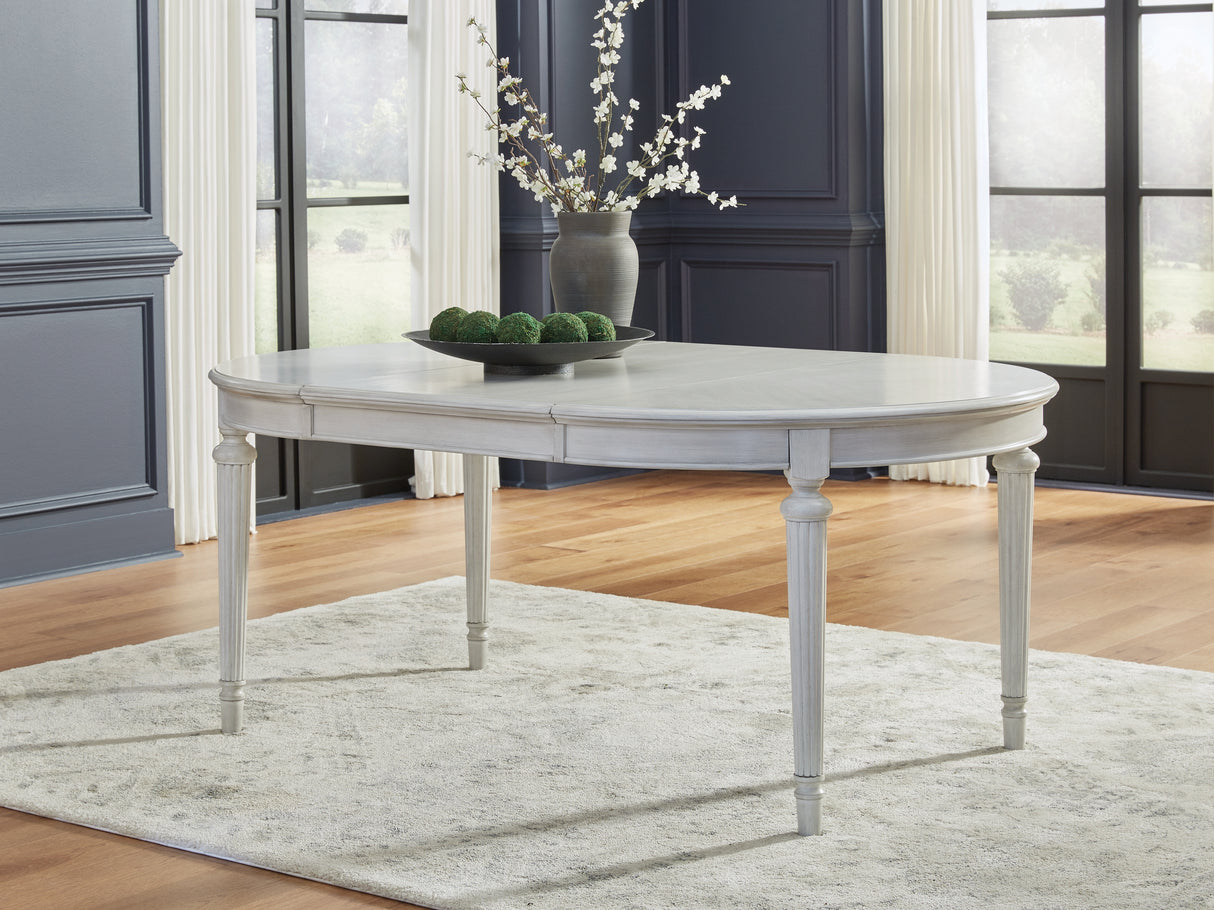 Nashville Furniture Outlets - Ashley Furniture - Montelaine Dining Room - Oval Dining Room EXT Table / Antique White - D795-35
