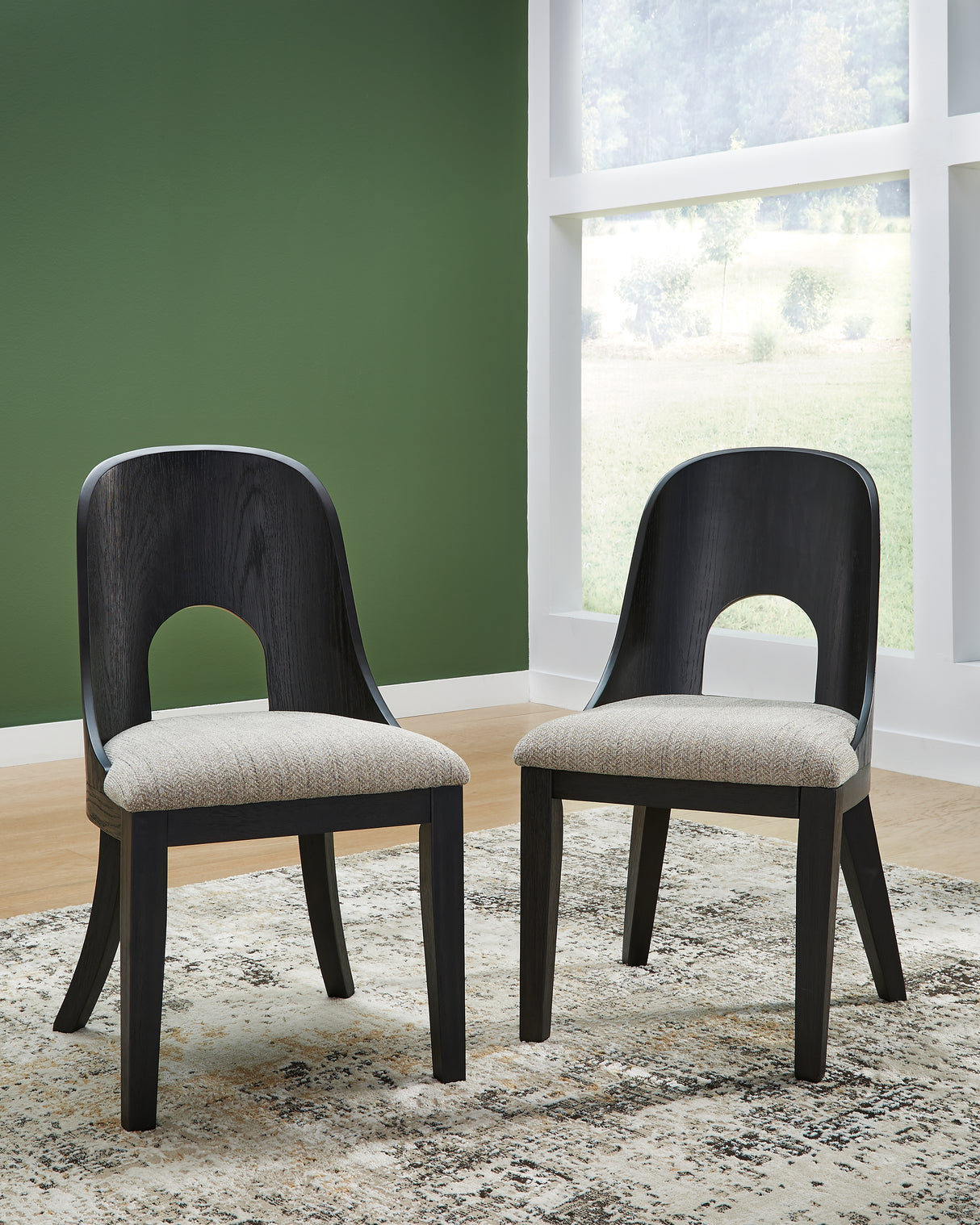 Nashville Furniture Outlets - Ashley Furniture - Rowanbeck Dining Room - Dining Chair (Set of 2) / Black - D821-01X2