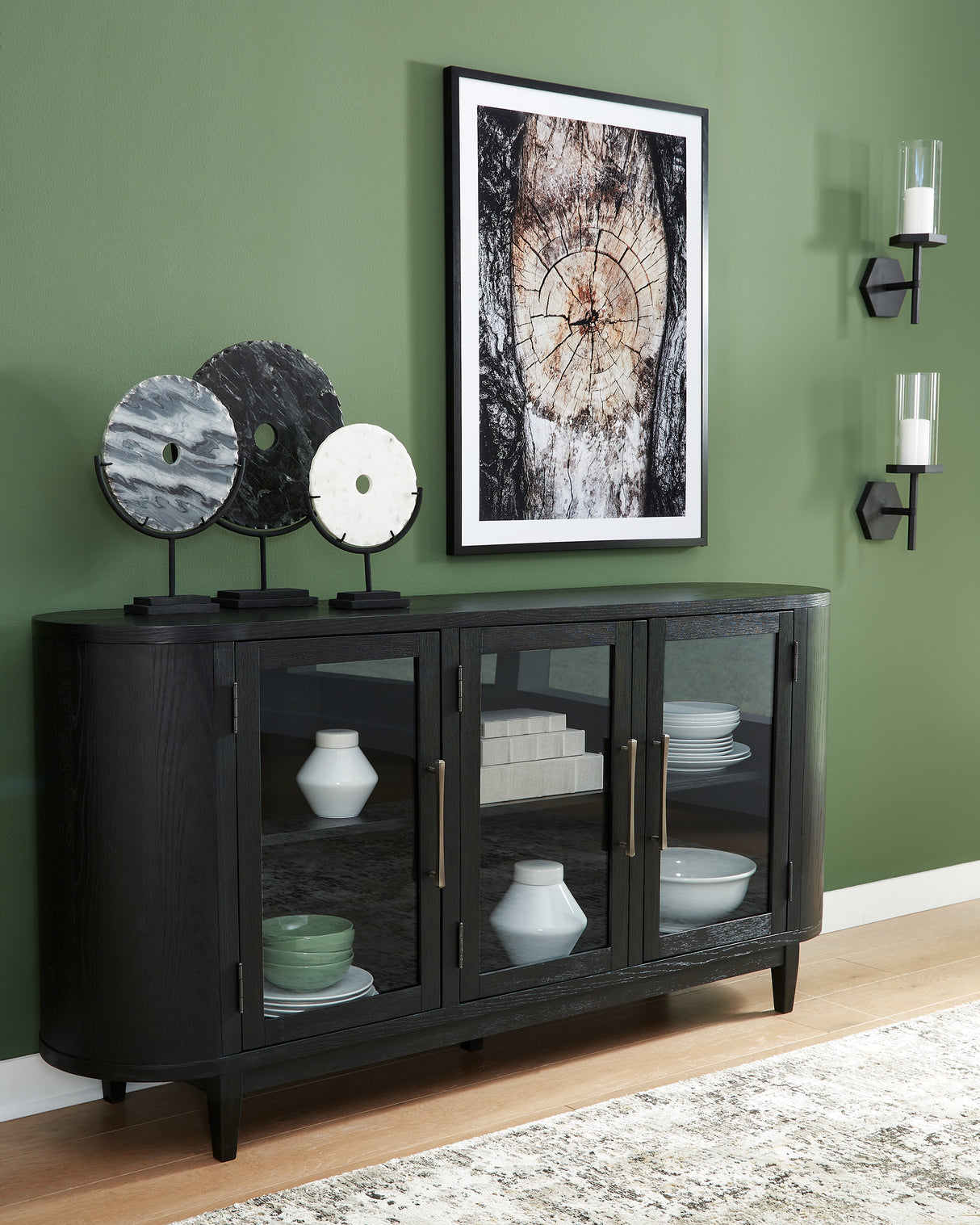 Nashville Furniture Outlets - Ashley Furniture - Rowanbeck Dining Room - Dining Room Server / Black - D821-60