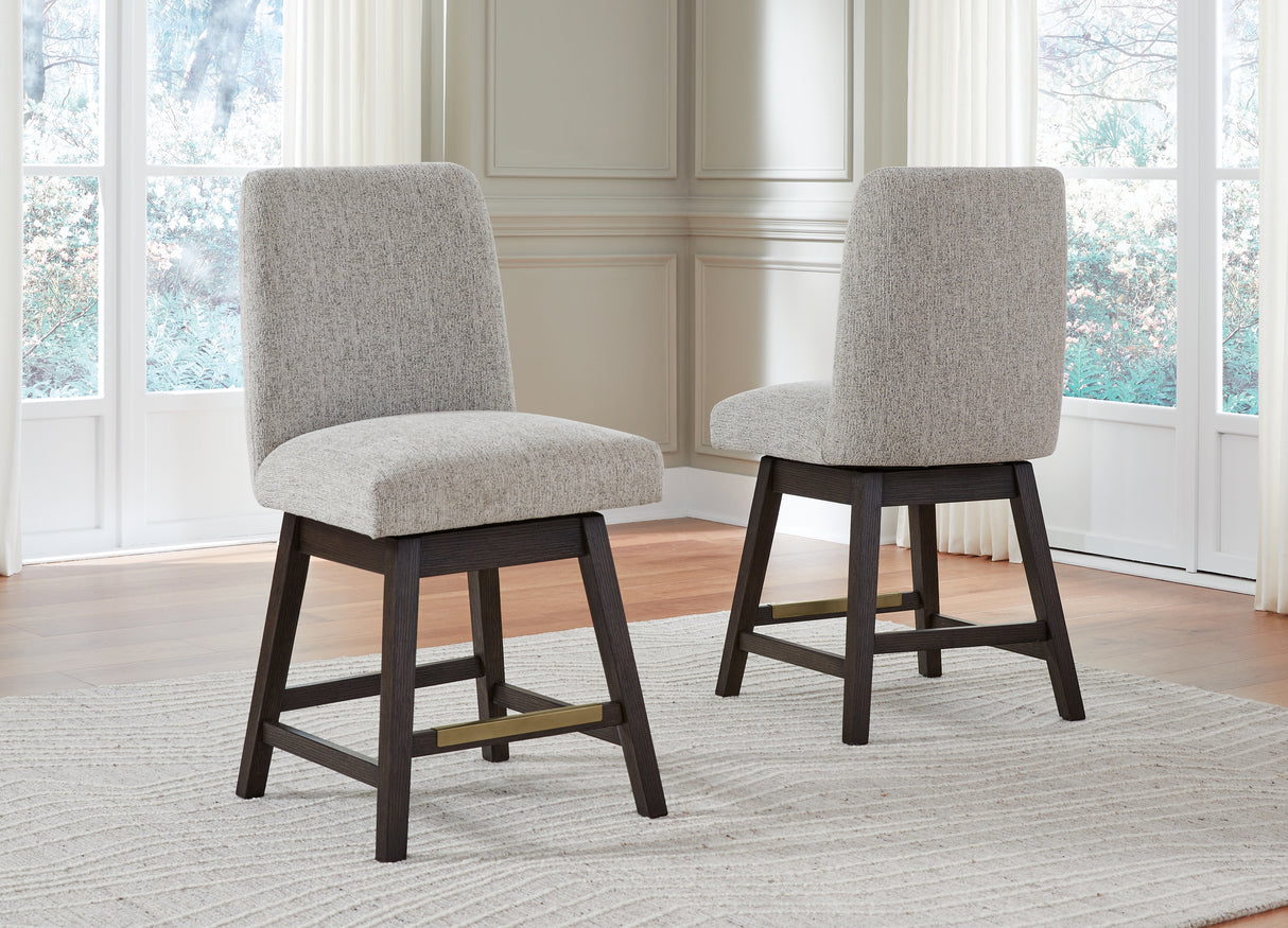 Nashville Furniture Outlets - Ashley Furniture - Burkhaus Dining Room - Counter Height Barstool (Set of 2) / Dark Brown - D984-124X2