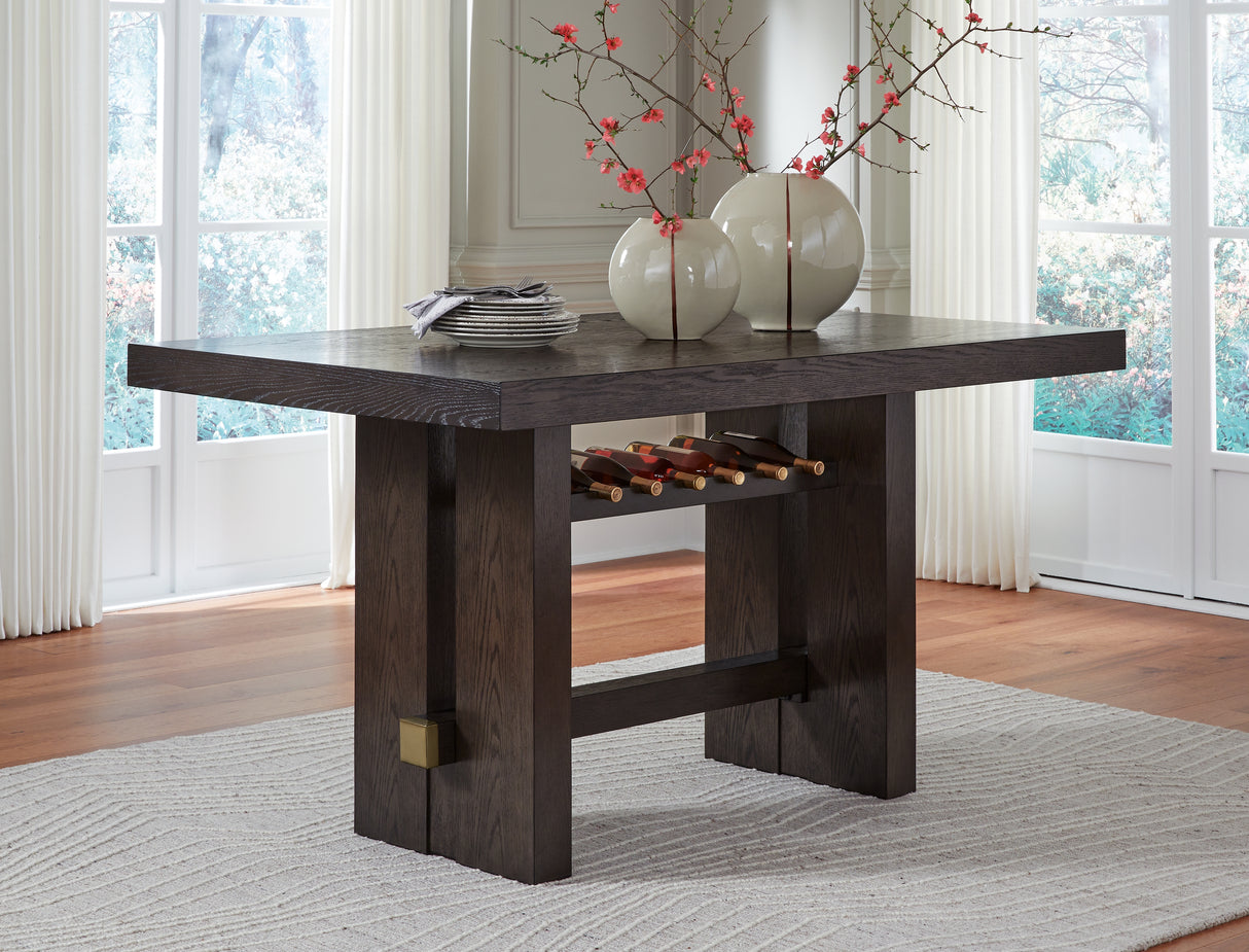 Nashville Furniture Outlets - Ashley Furniture - Burkhaus Dining Room - RECT Dining Room Counter Table / Dark Brown - D984-32